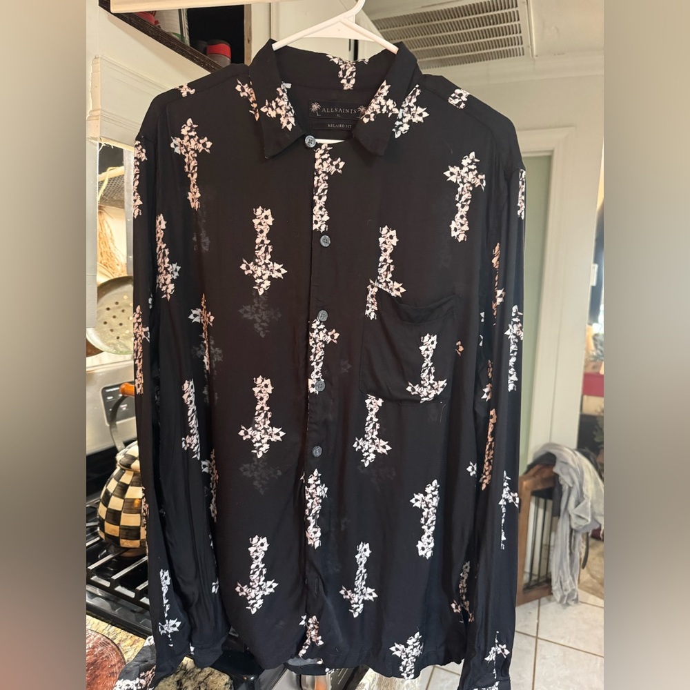 All saints floral cross shirts size xl